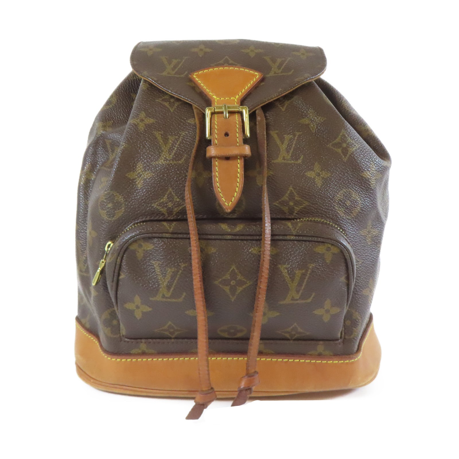 LOUIS VUITTON 【激減優惠】Monogram Montsouris MM金扣背包啡色