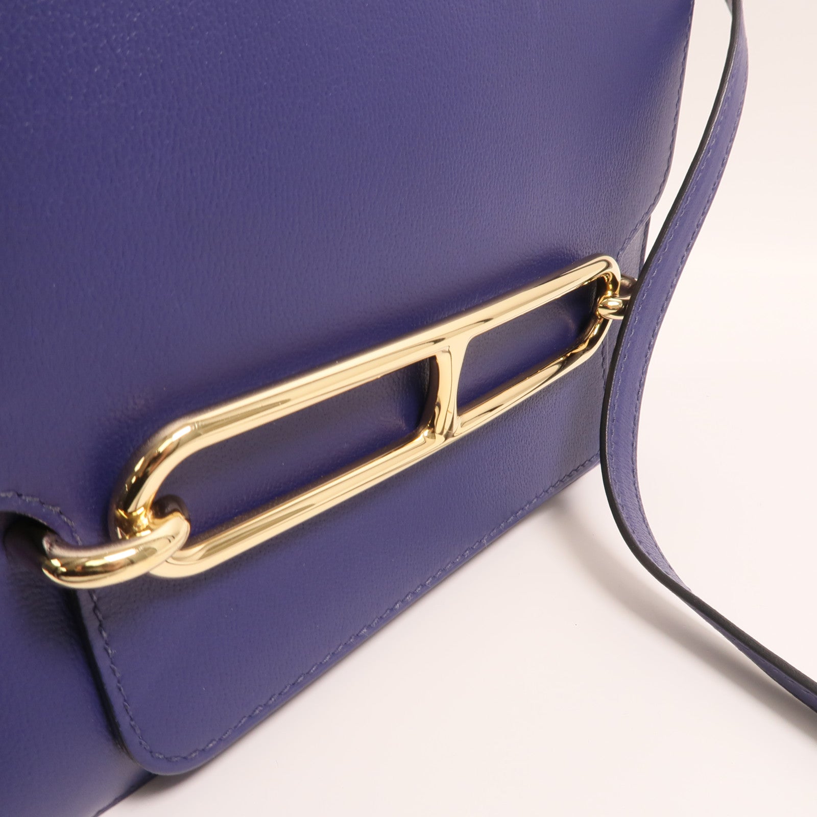 HERMES Evercolor皮革Roulis 23金扣肩背袋Bleu Electrique