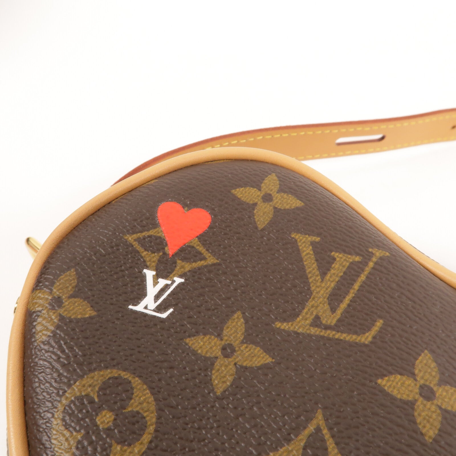 LOUIS VUITTON Monogram Game On Coeur金扣肩背袋棕色