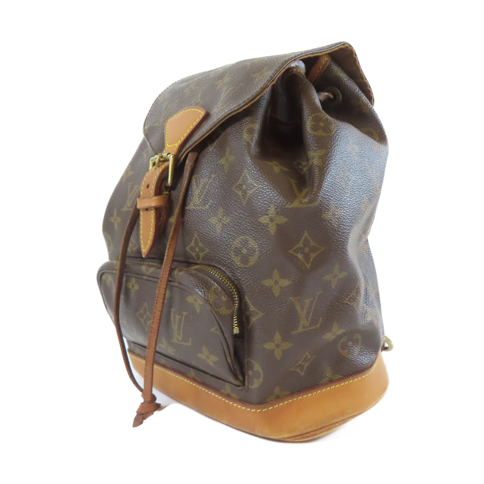 LOUIS VUITTON 【激減優惠】Monogram Montsouris MM金扣背包啡色
