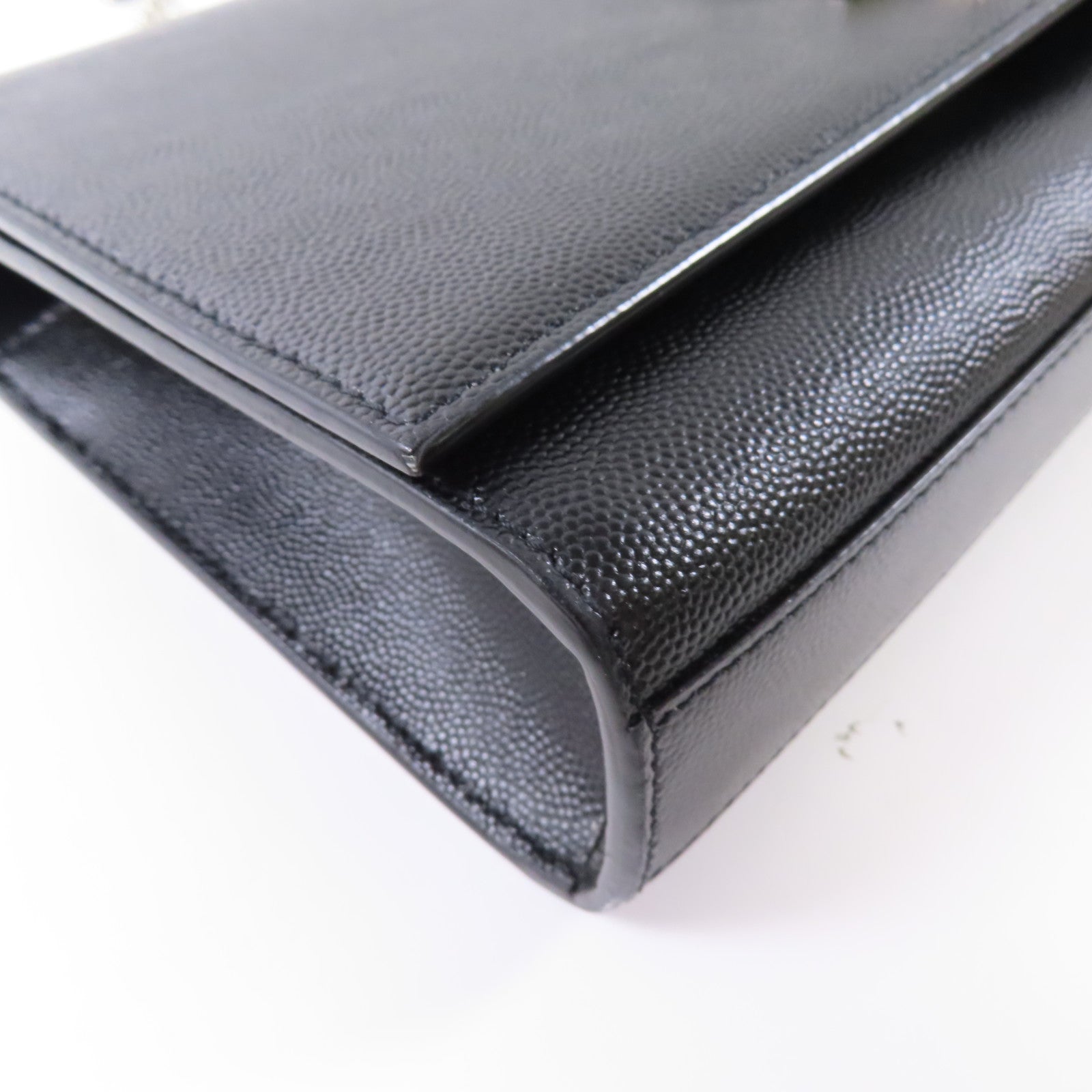 YVES SAINT LAURENT 牛皮皮革Chain Shoulder Bag銀扣鏈帶肩背袋