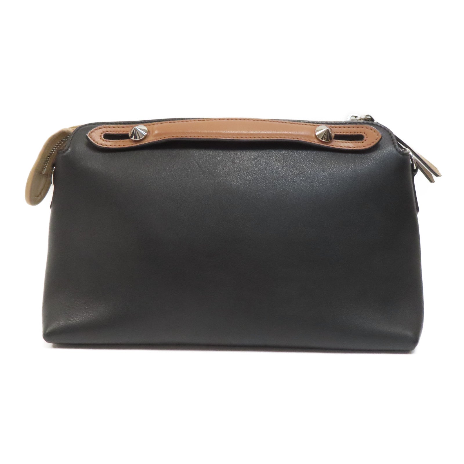 FENDI 牛皮皮革Small By The Way銀扣肩背袋黑色