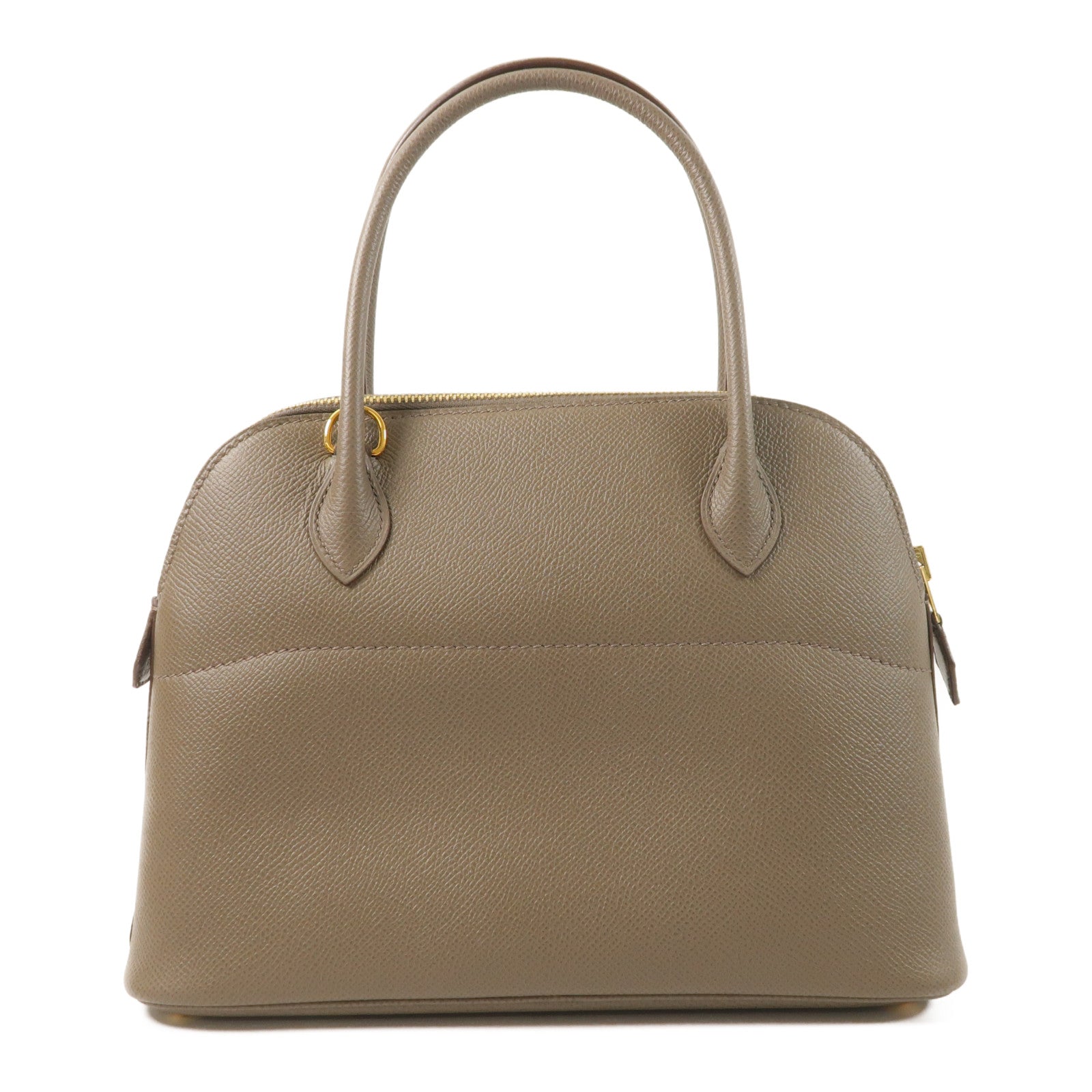 HERMES Epsom皮革Bolide 27金扣手挽肩背兩用袋Etain