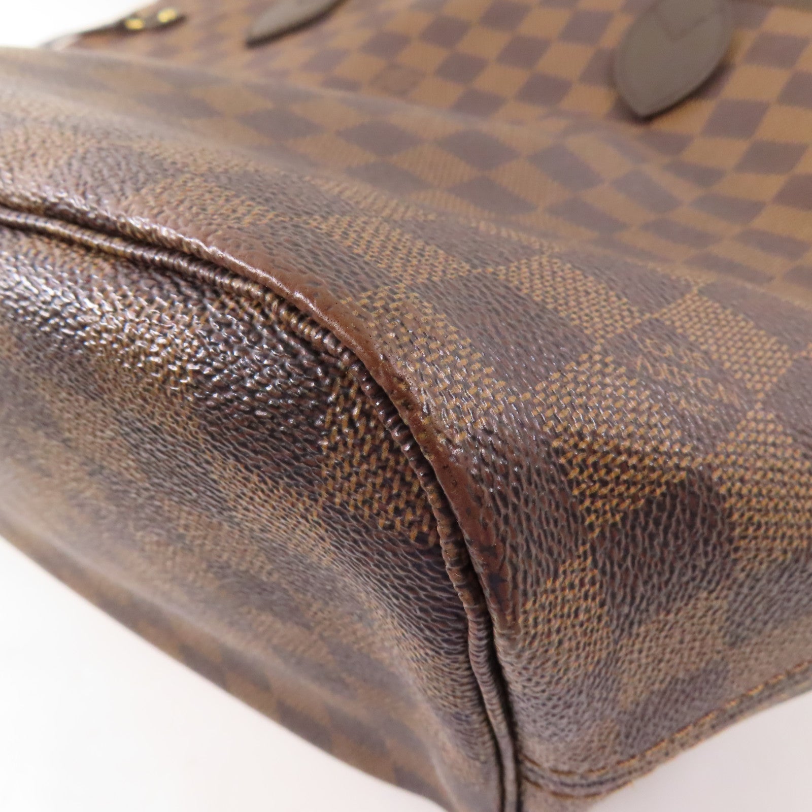 LOUIS VUITTON Damier Neverfull MM金扣肩背袋/手挽袋棕色