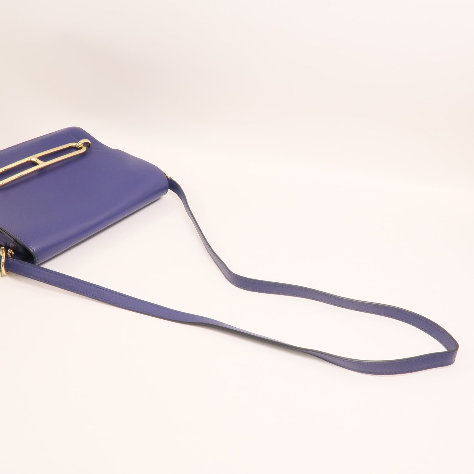 HERMES Evercolor皮革Roulis 23金扣肩背袋Bleu Electrique