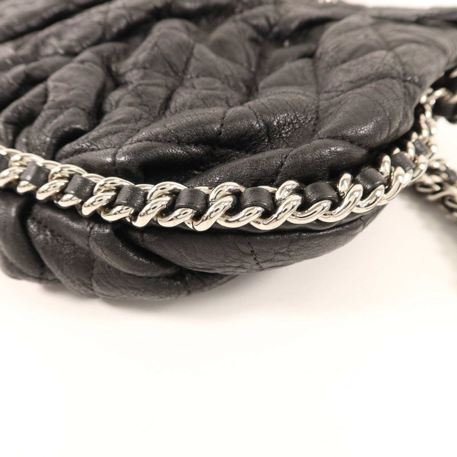CHANEL 牛皮皮革Matelasse Chain Around Shoulder Bag銀扣鏈帶肩背袋