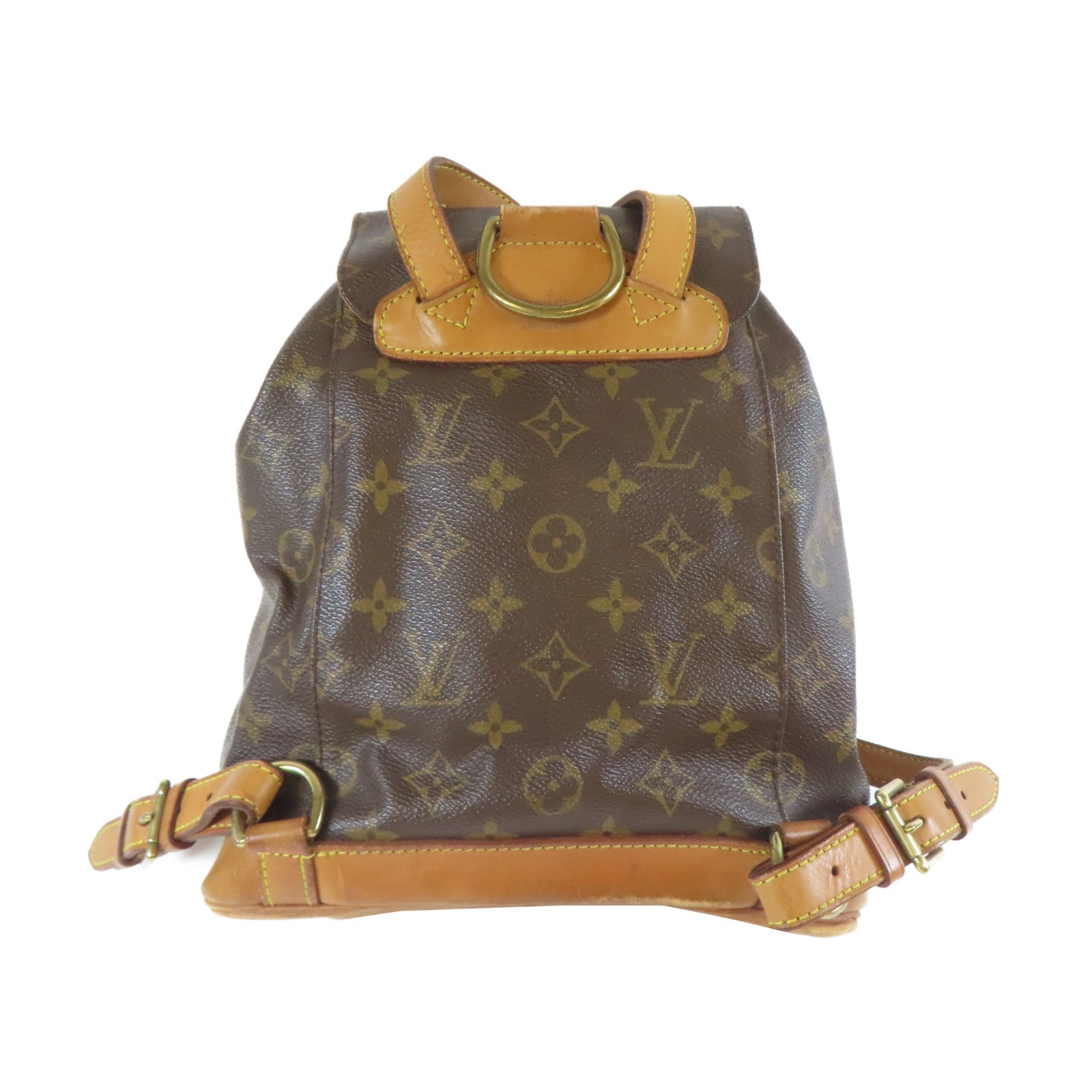 LOUIS VUITTON 【激減優惠】Monogram Montsouris MM金扣背包啡色