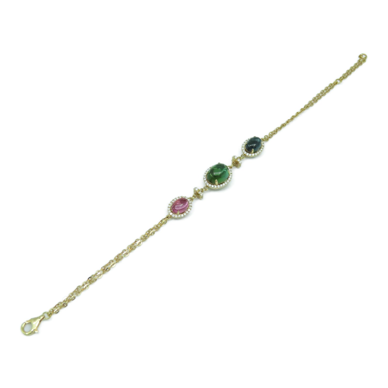 JEWELRY 【激減優惠】18K玫瑰金Tourmaline Diamond Bracelet 0.28ct鑽石/0.35ct碧璽手鏈