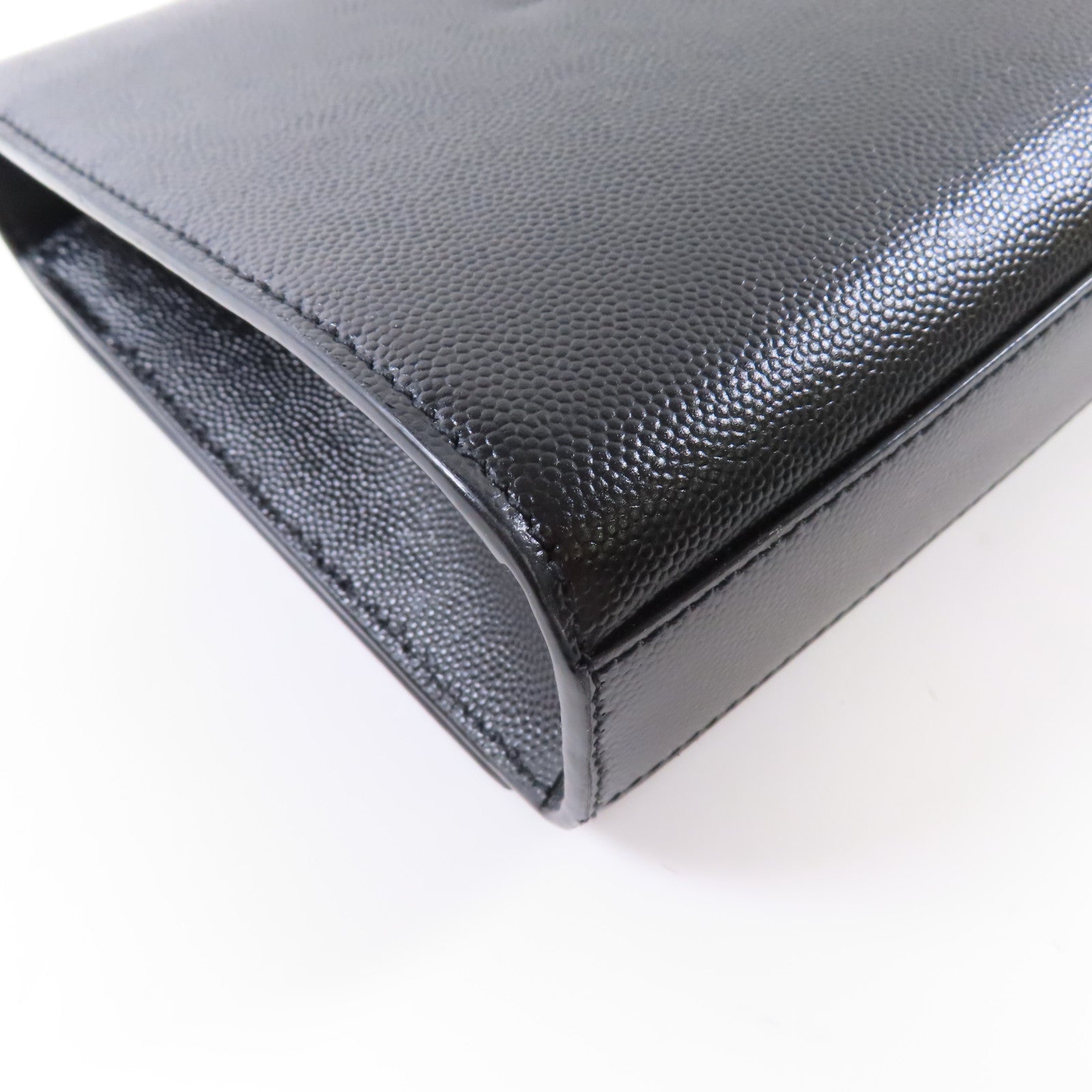 YVES SAINT LAURENT 牛皮皮革Chain Shoulder Bag銀扣鏈帶肩背袋