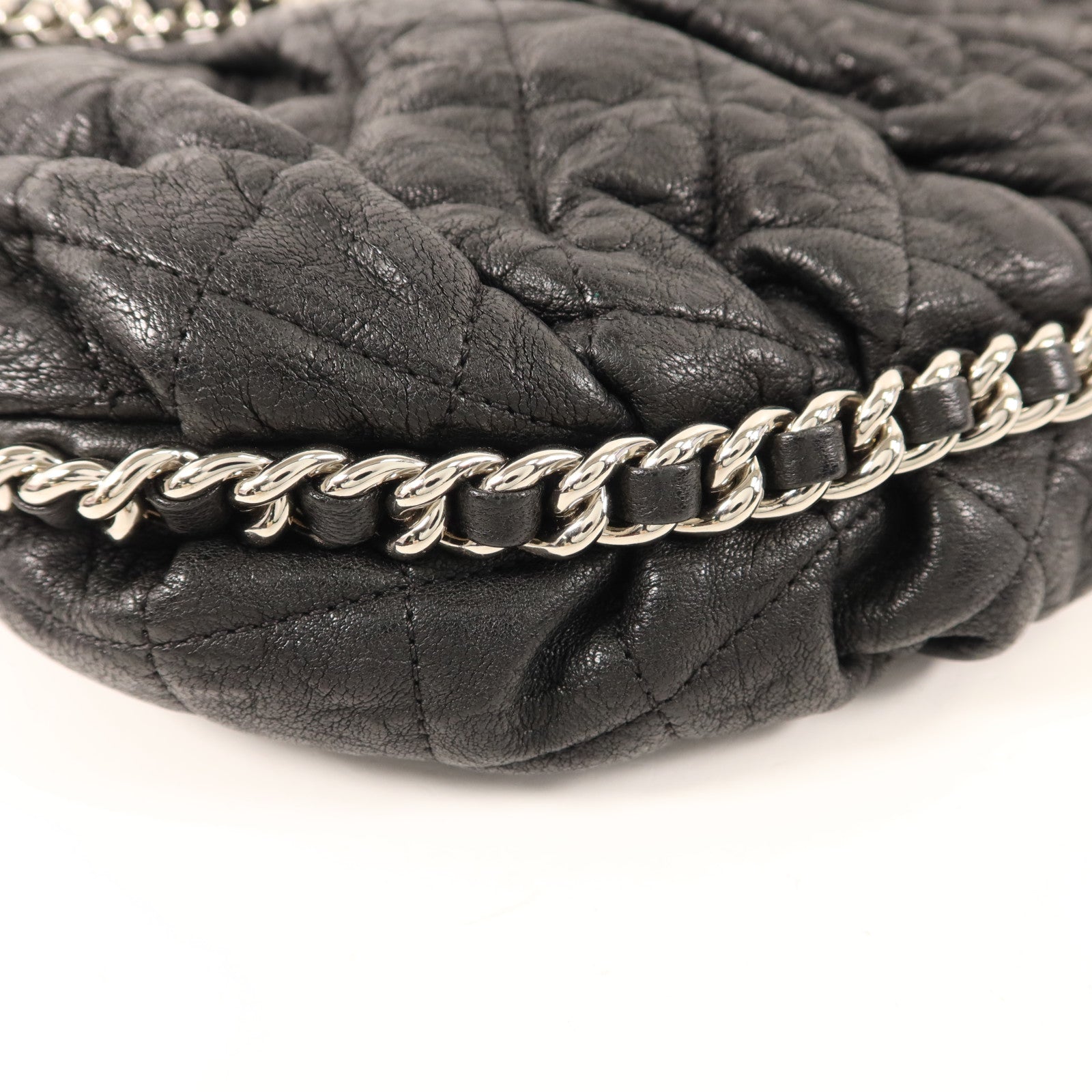 CHANEL 牛皮皮革Matelasse Chain Around Shoulder Bag銀扣鏈帶肩背袋