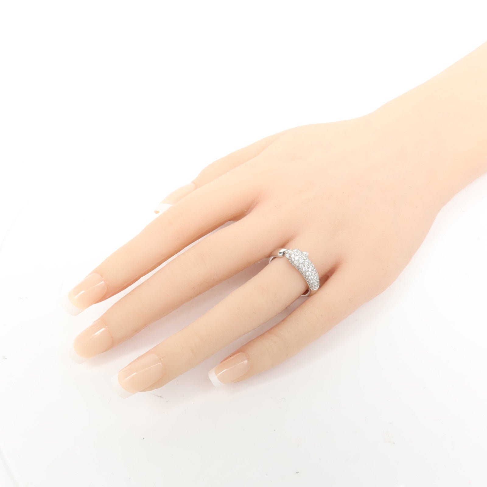 CARTIER 18K白金Diamond Panthere De Cartier鑽石戒指Cartier#54/US#6.75