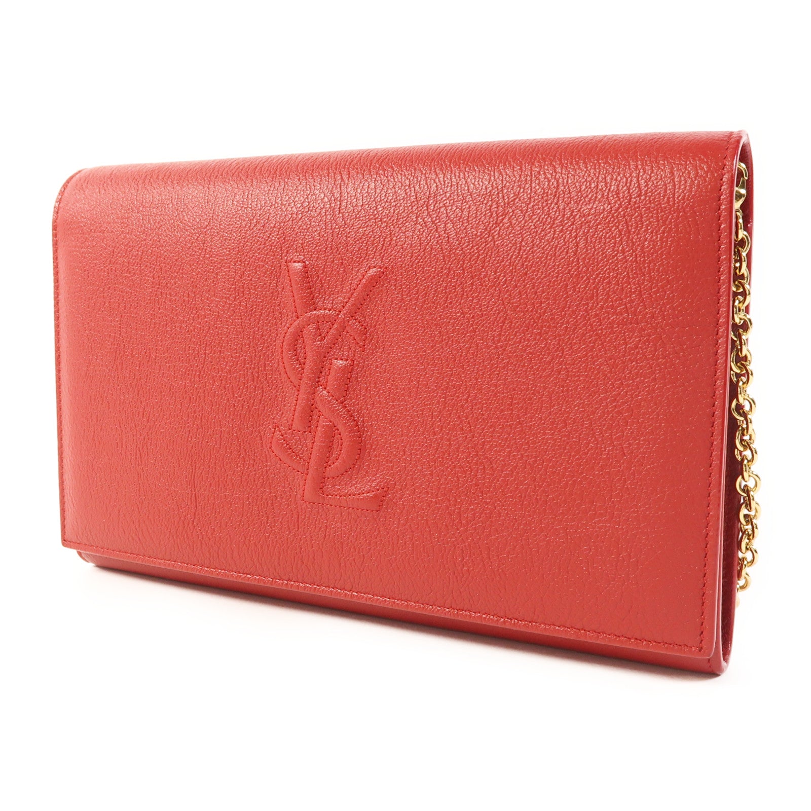 YVES SAINT LAURENT 牛皮皮革Belle De Jour Wallet On Chain金扣鏈帶肩背袋