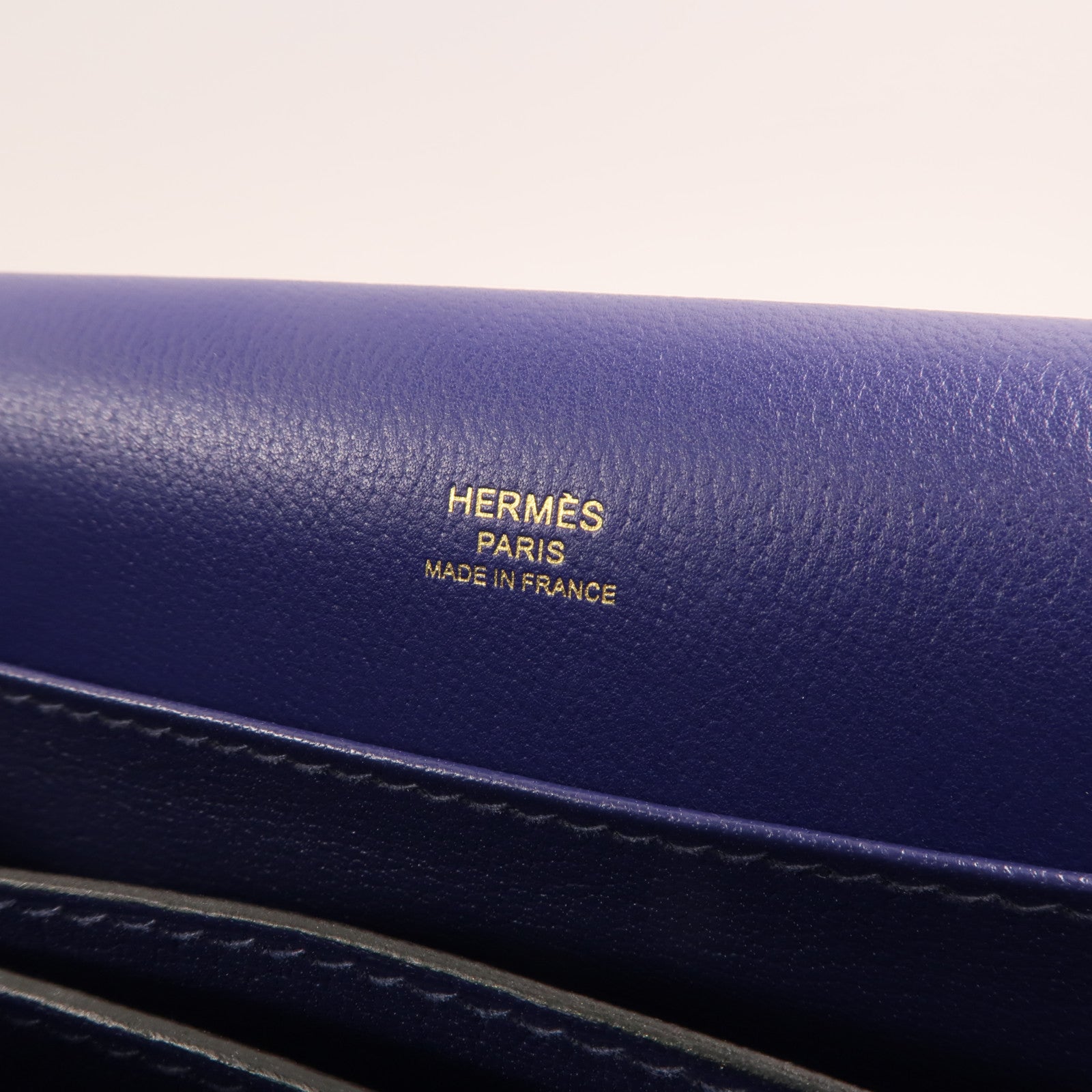 HERMES Evercolor皮革Roulis 23金扣肩背袋Bleu Electrique
