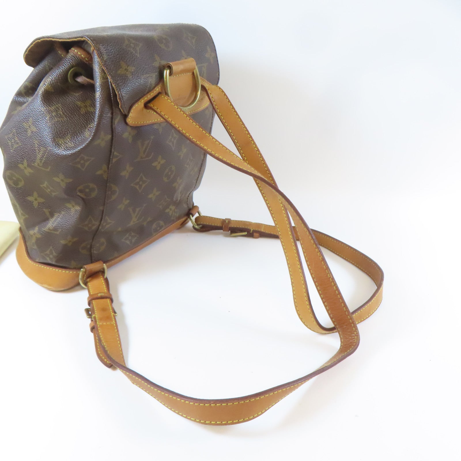 LOUIS VUITTON 【激減優惠】Monogram Montsouris MM金扣背包啡色