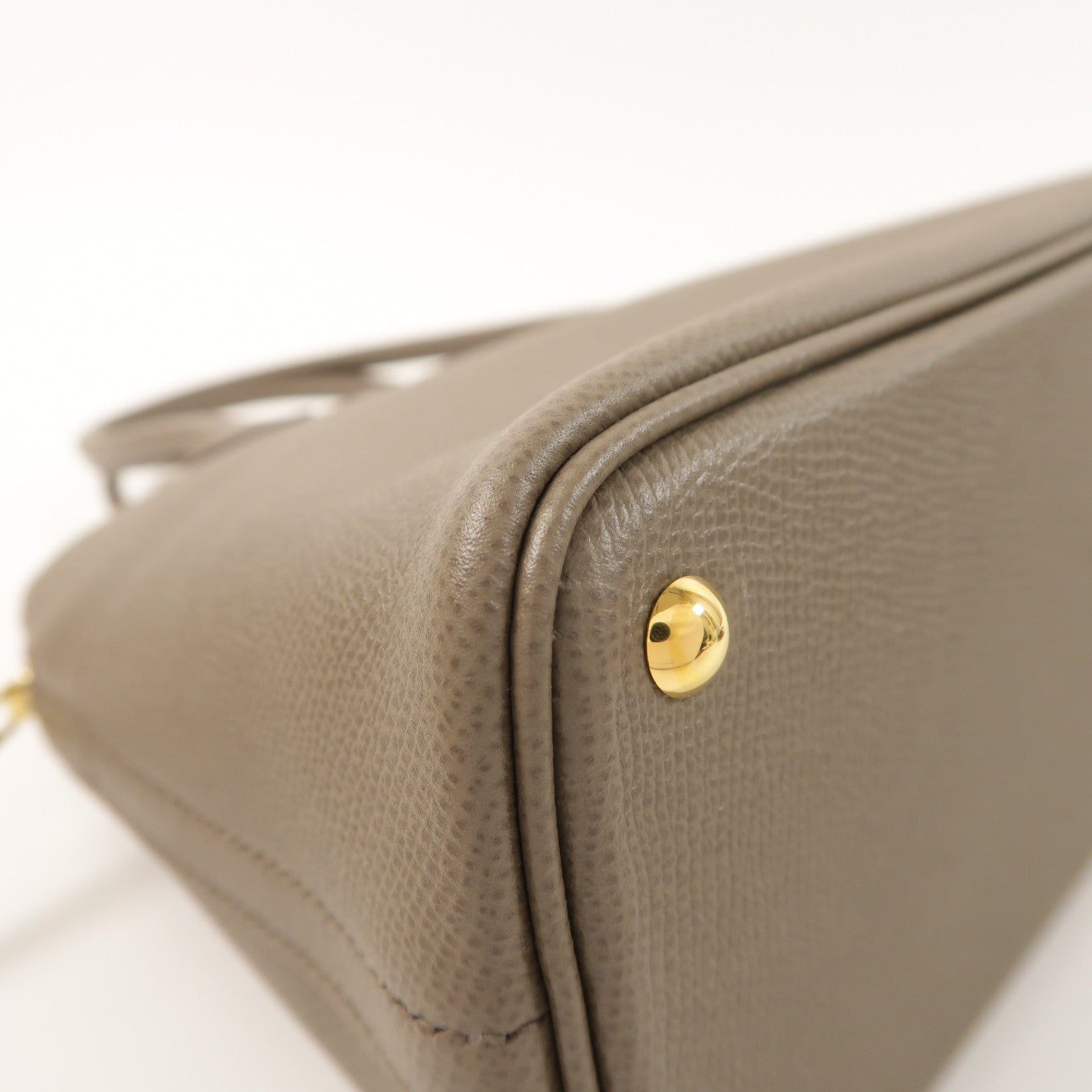 HERMES Epsom皮革Bolide 27金扣手挽肩背兩用袋Etain