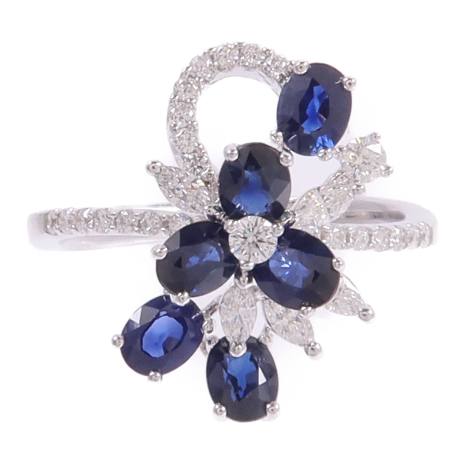 JEWELRY 18K白金Sapphire Diamond Ring藍寶石/鑽石戒指