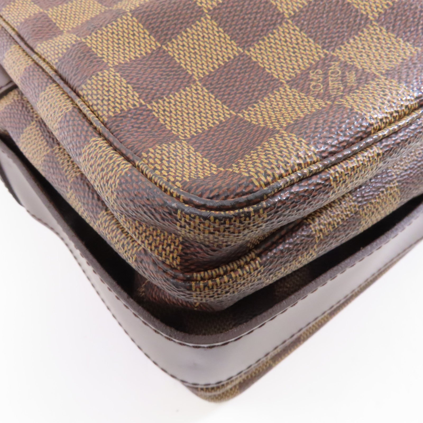 LOUIS VUITTON (PRICE DOWN) LV GHW Naviglio Messenger Shoulder Bag N45255 Damier Ebene Brown