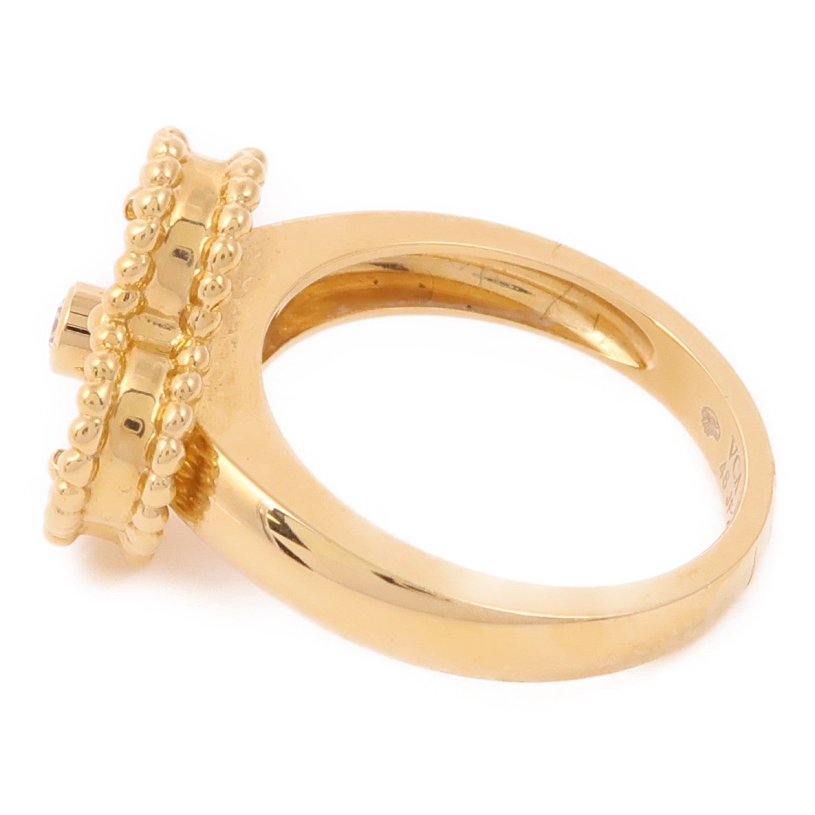 Van Cleef & Arpels 【激減優惠】18K黃金Vintage Alhambra Ring鑽石/黑瑪瑙戒指