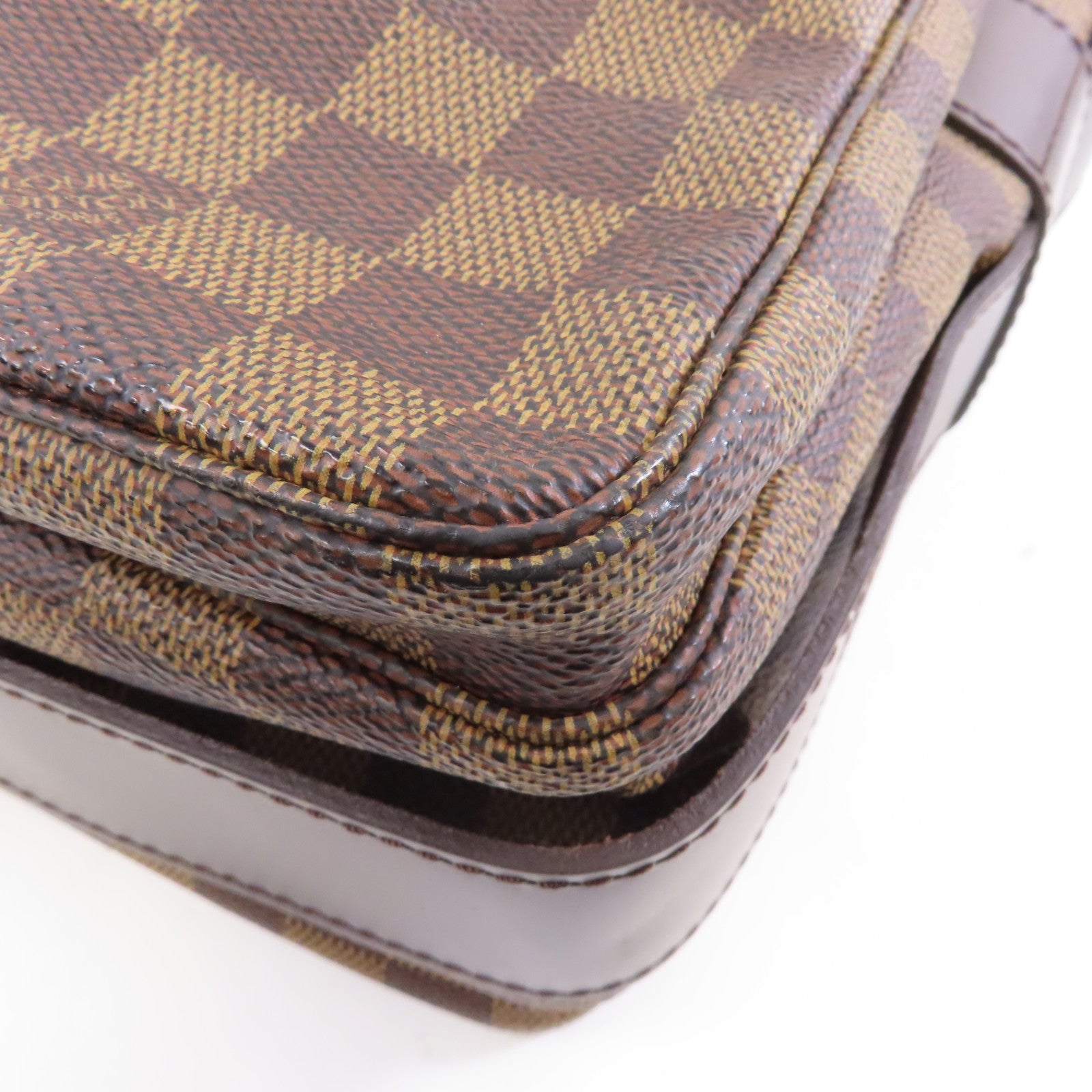 LOUIS VUITTON (PRICE DOWN) LV GHW Naviglio Messenger Shoulder Bag N45255 Damier Ebene Brown