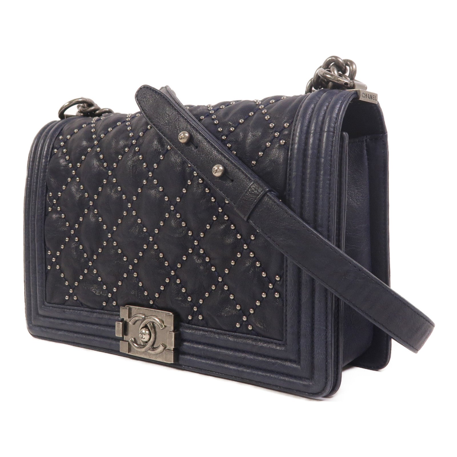 CHANEL 【激減優惠】牛皮皮革Boy 28鏈帶肩背袋