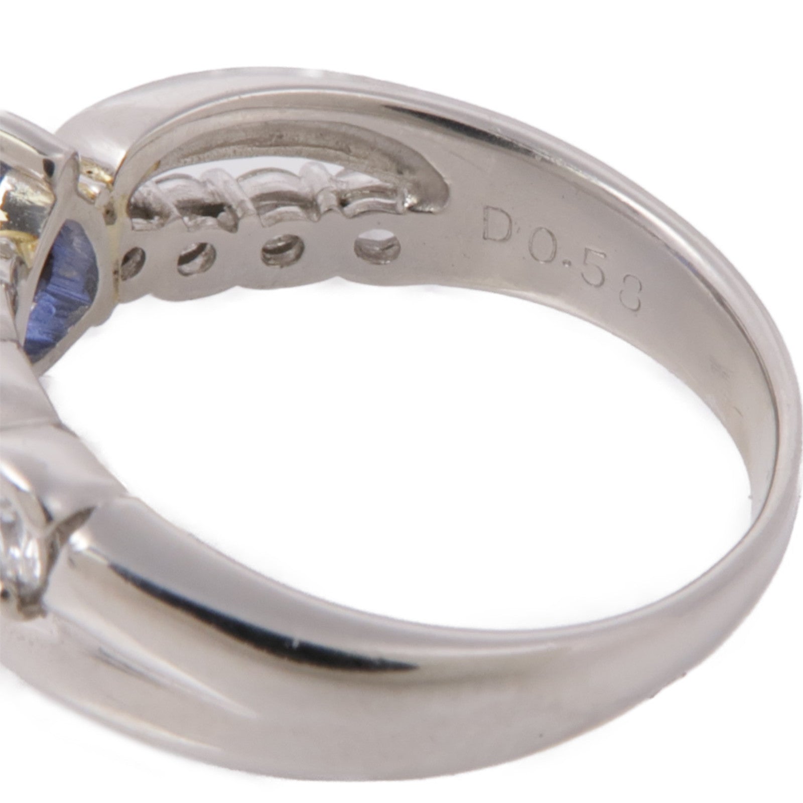 JEWELRY【激減優惠】 PT900鉑金Sapphire Diamond Ring藍寶石/鑽石戒指US#7.75