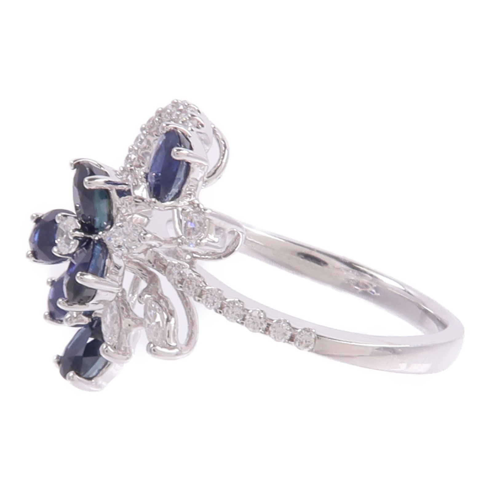 JEWELRY 18K白金Sapphire Diamond Ring藍寶石/鑽石戒指