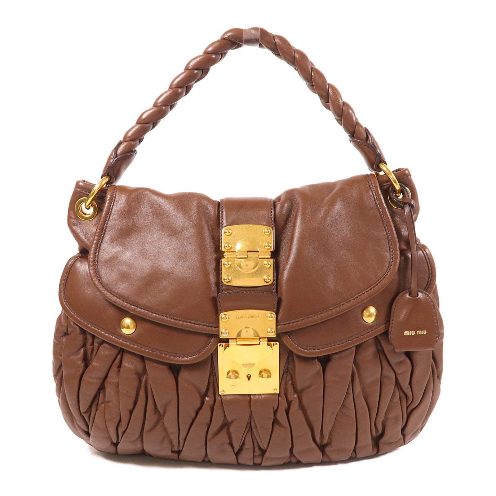 Miu Miu 牛皮皮革Coffer金扣肩背袋