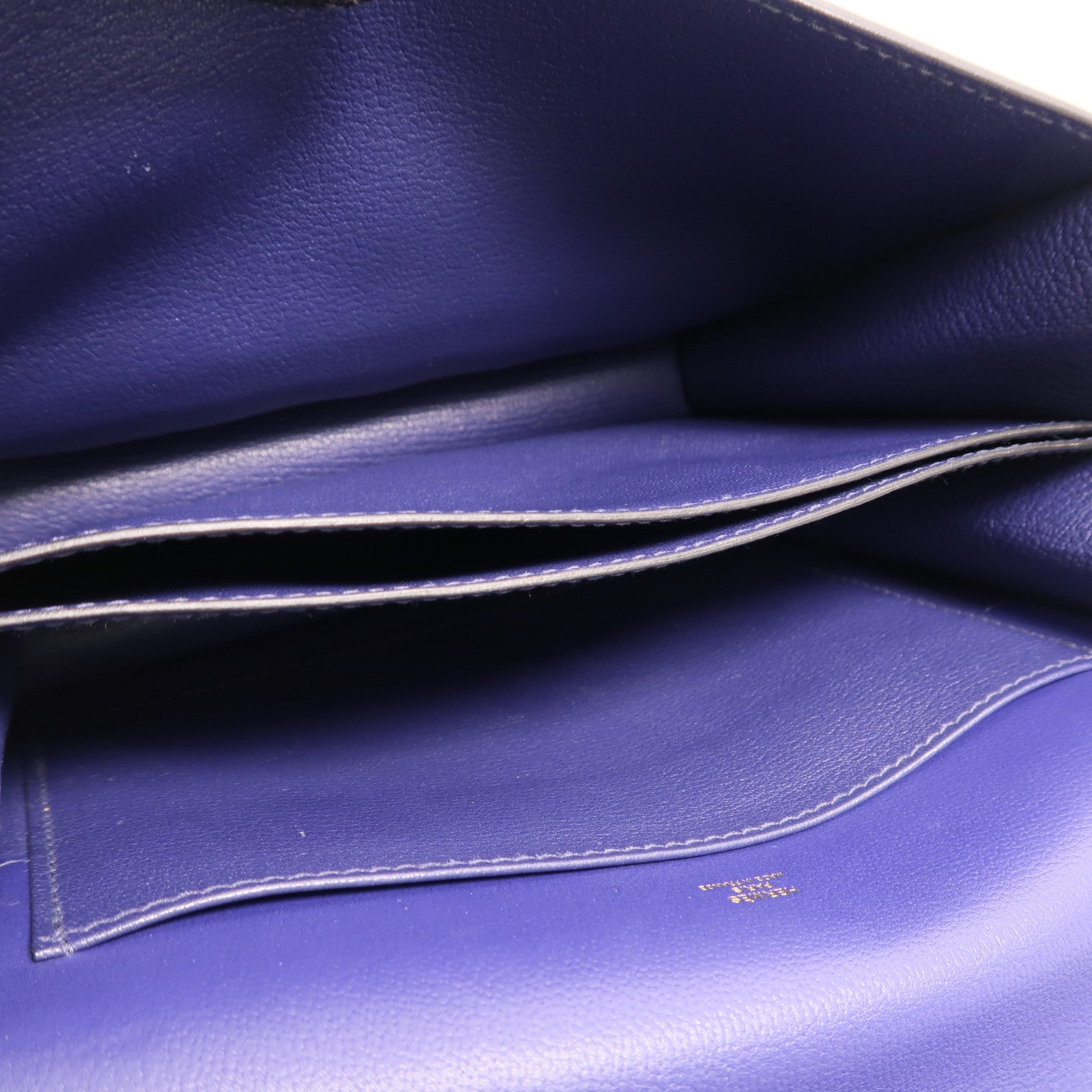HERMES Evercolor皮革Roulis 23金扣肩背袋Bleu Electrique