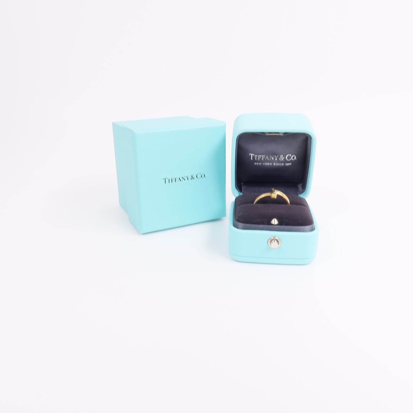 TIFFANY＆CO 18K黃金T1 Half Diamond Ring鑽石戒指