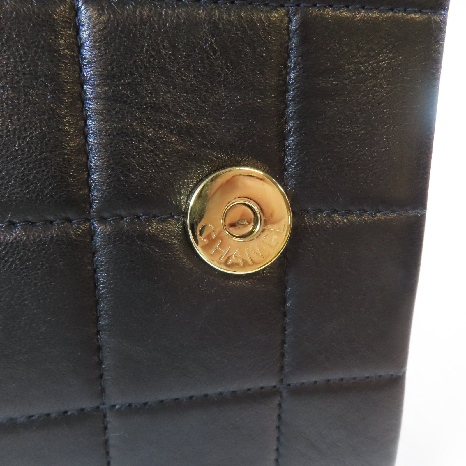 CHANEL 【激減優惠】牛皮皮革Chain Shoulder金扣肩背袋黑色