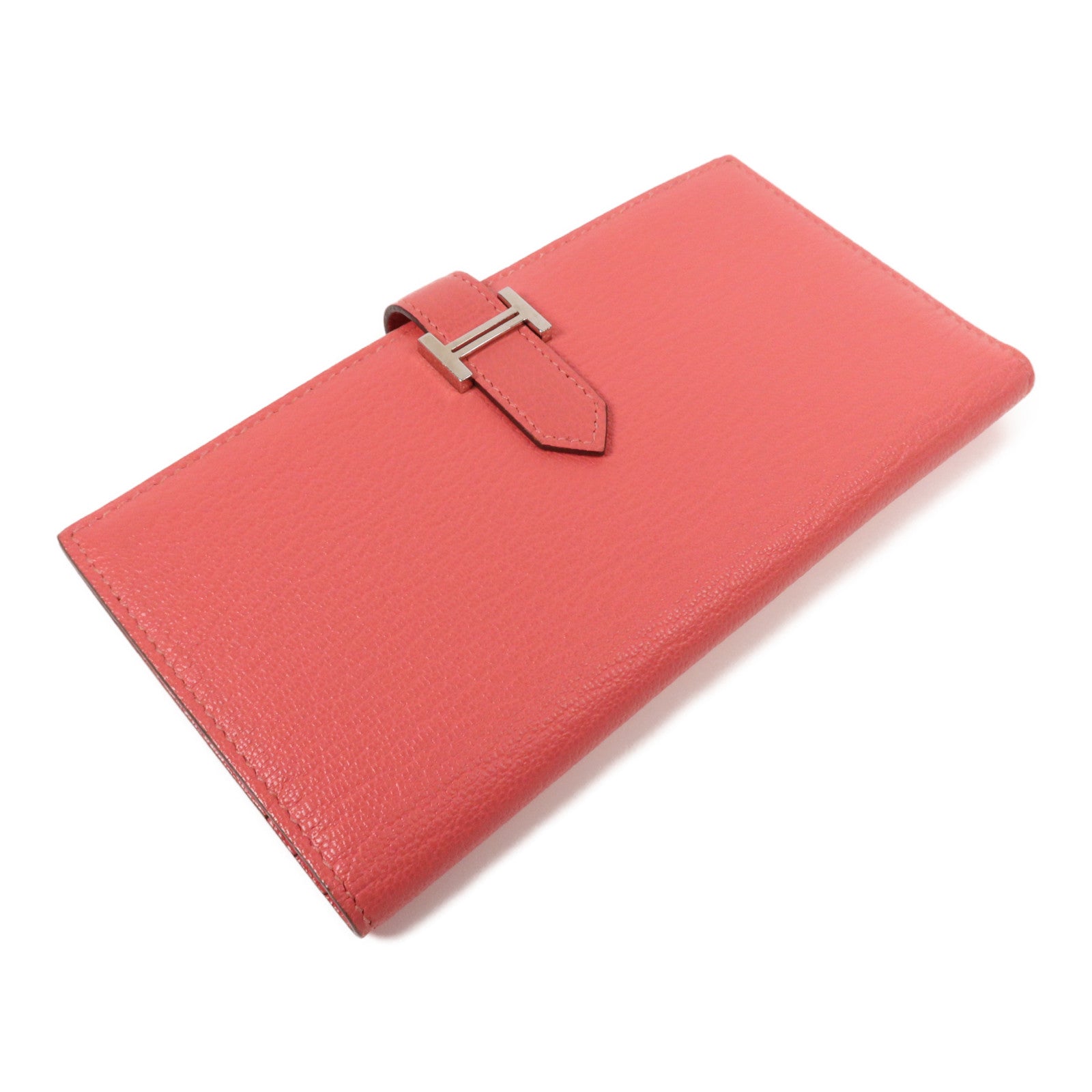 HERMES Chevre皮革Bearn Wallet銀扣長錢包