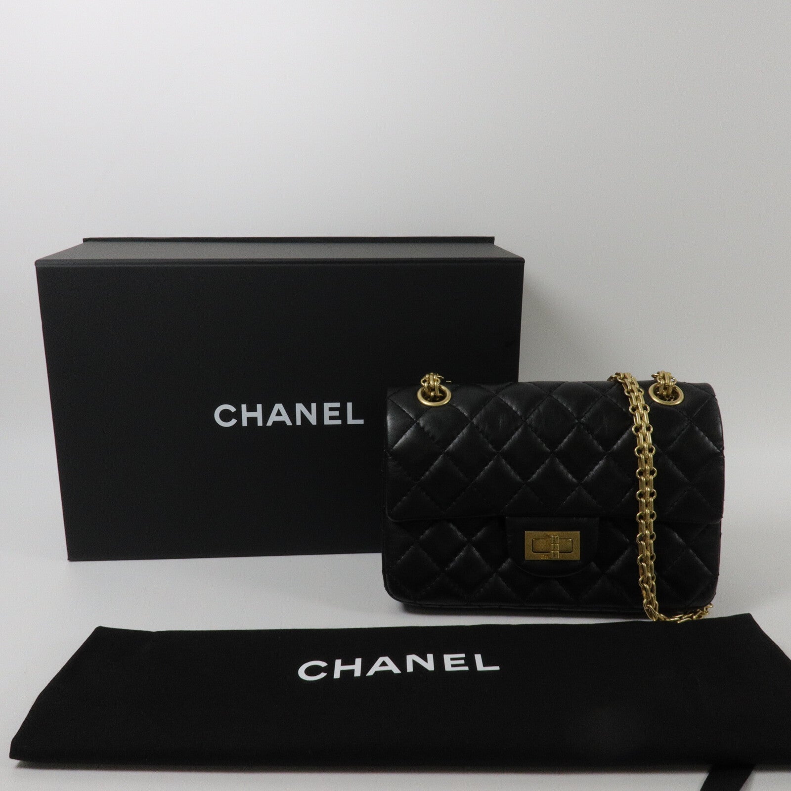 CHANEL 牛皮皮革Mini 2.55鏈帶肩背袋