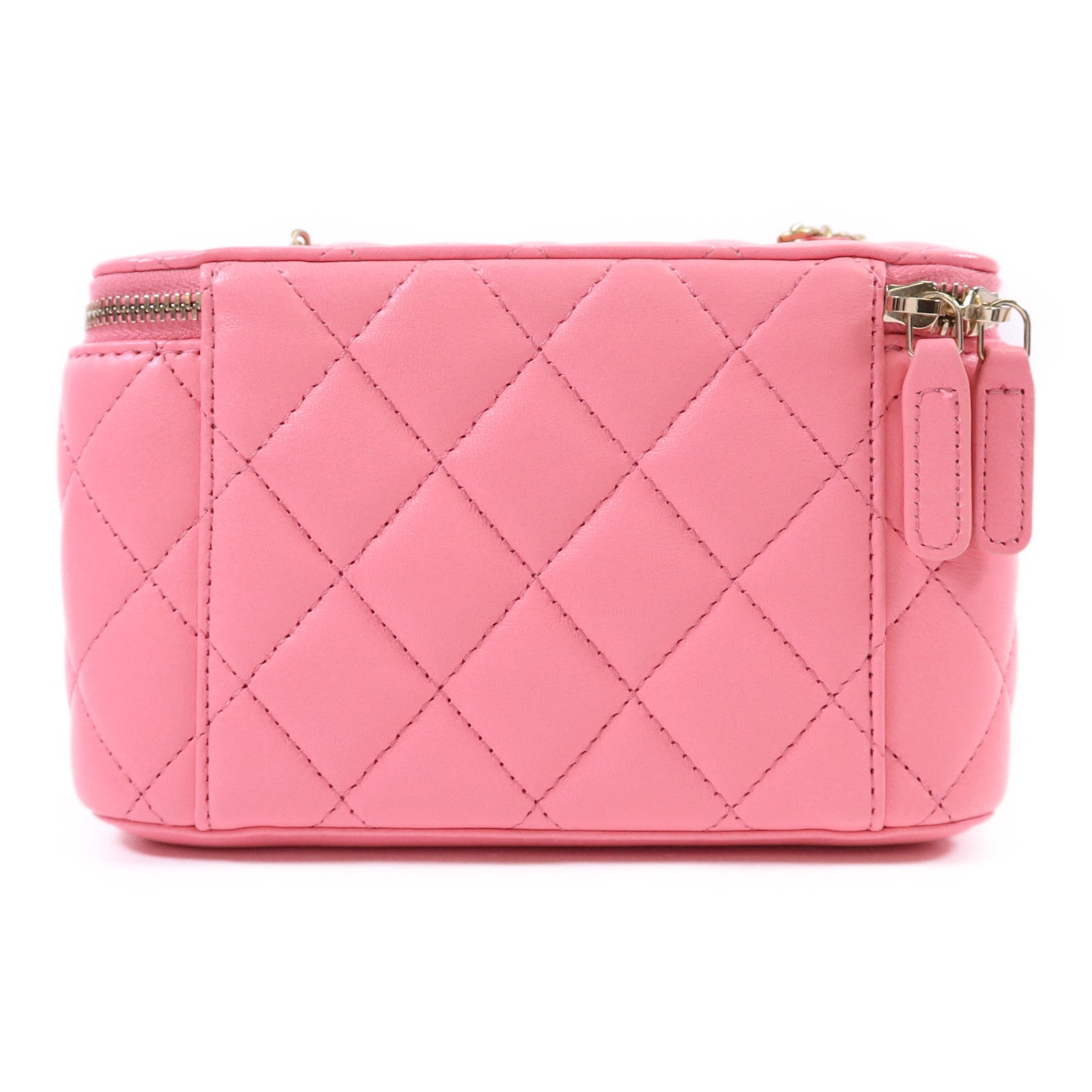 CHANEL 牛皮皮革Vanity Case金扣鏈帶肩背袋