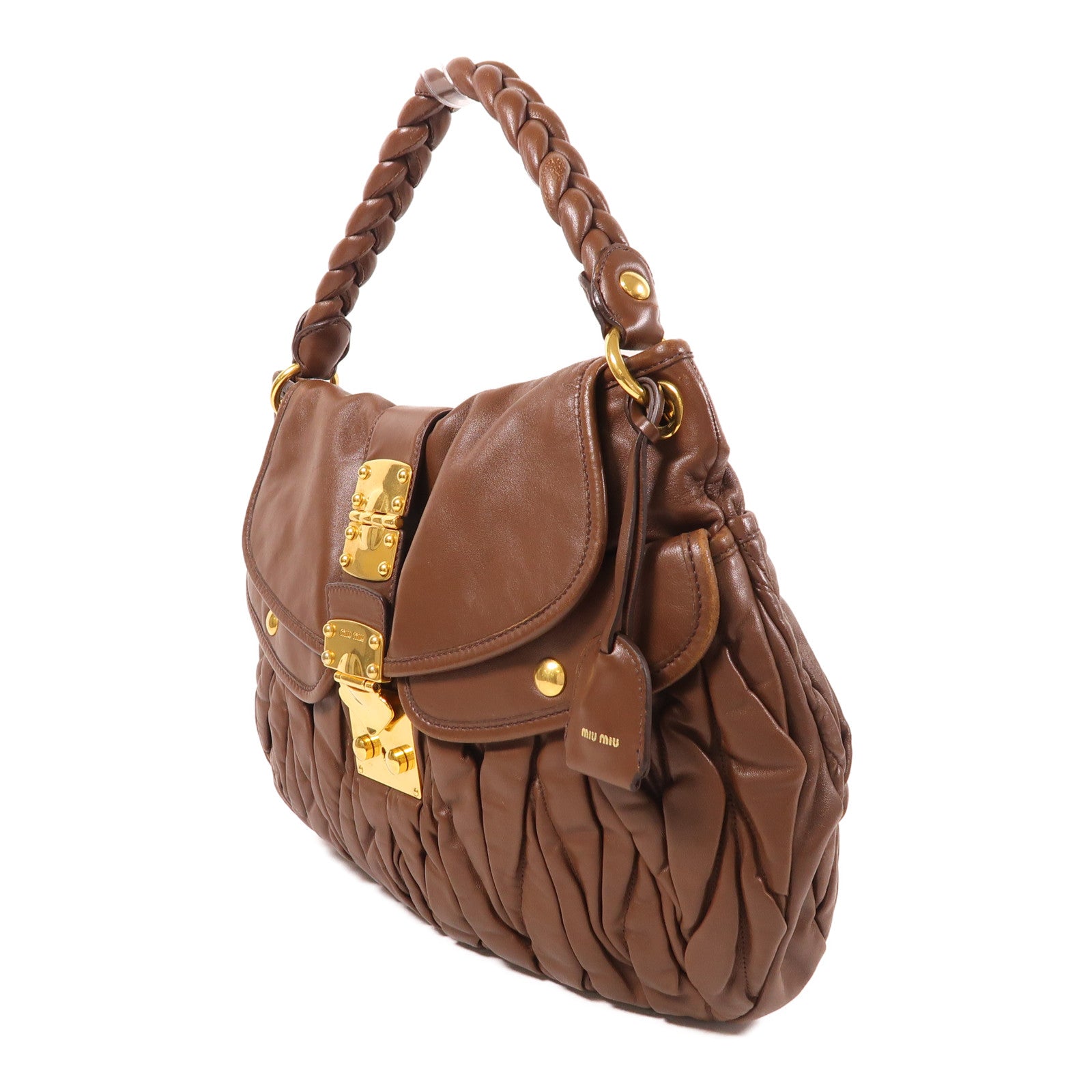 Miu Miu 牛皮皮革Coffer金扣肩背袋