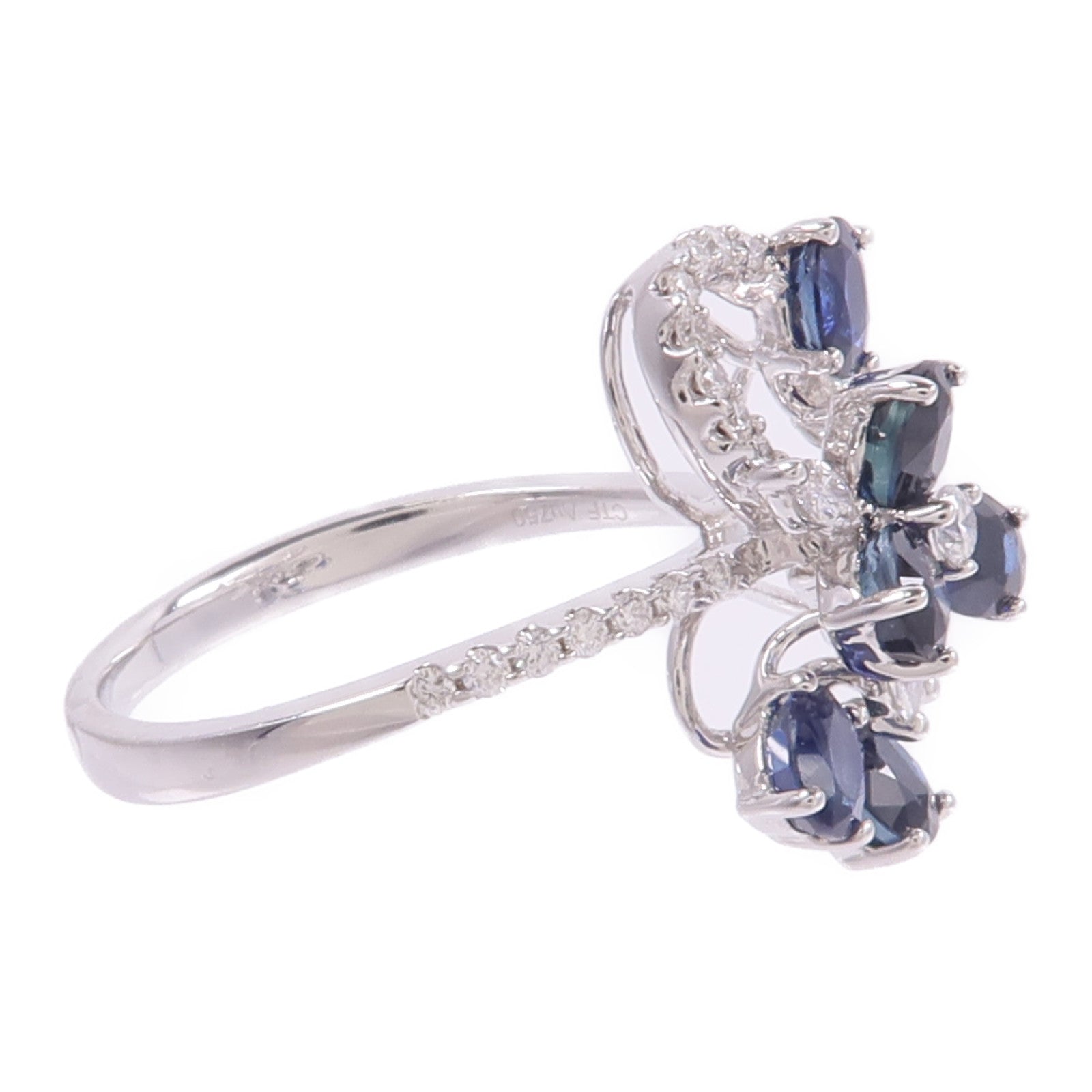 JEWELRY 18K白金Sapphire Diamond Ring藍寶石/鑽石戒指