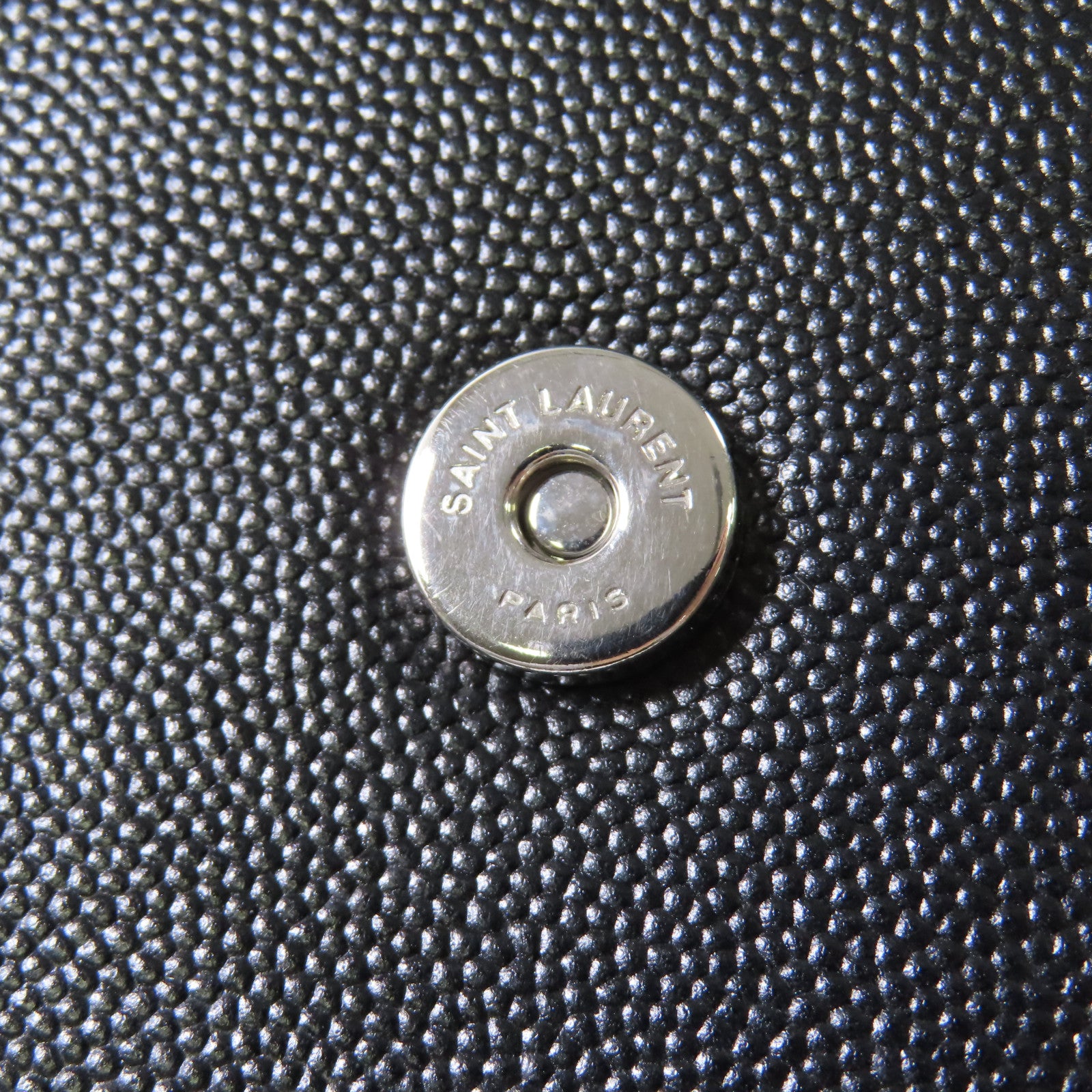 YVES SAINT LAURENT 牛皮皮革Chain Shoulder Bag銀扣鏈帶肩背袋