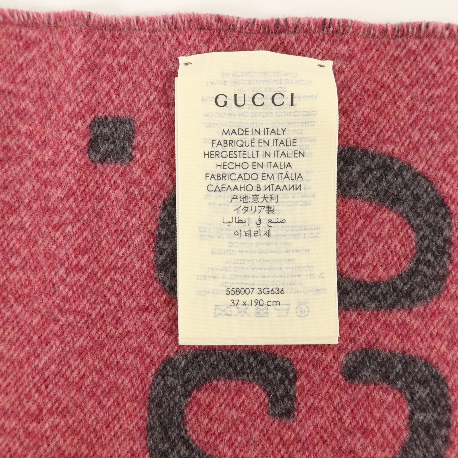 GUCCI 羊毛Scarf 37X190cm圍巾