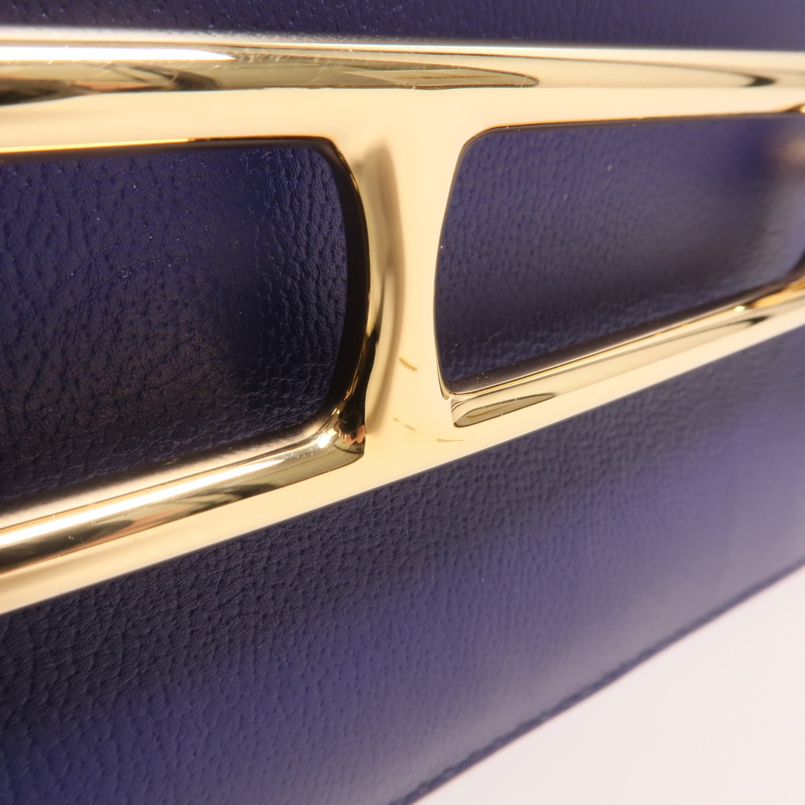 HERMES Evercolor皮革Roulis 23金扣肩背袋Bleu Electrique