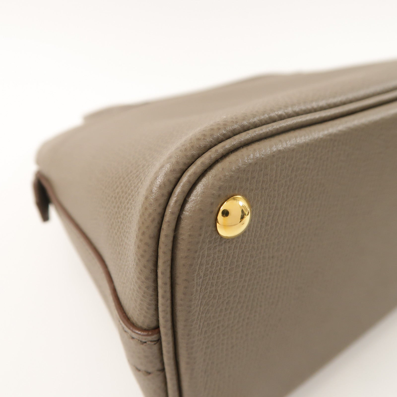 HERMES Epsom皮革Bolide 27金扣手挽肩背兩用袋Etain