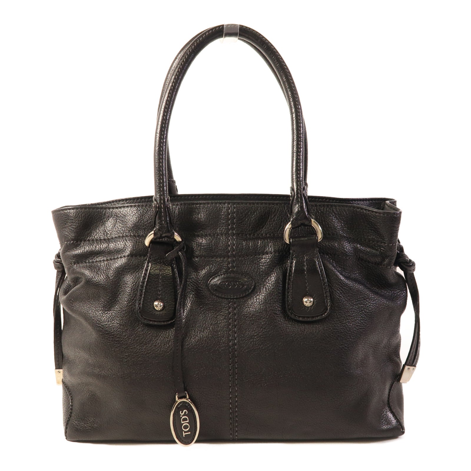 TOD'S 牛皮皮革Shoulder Bag銀扣肩背袋