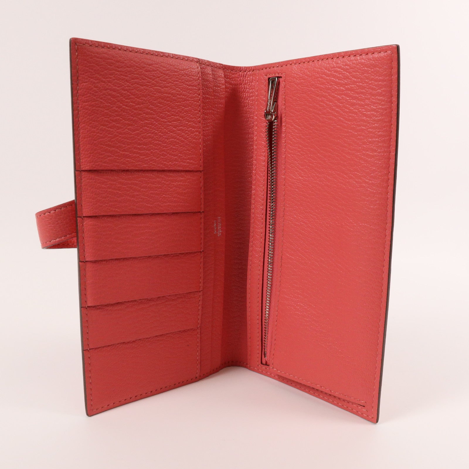 HERMES Chevre皮革Bearn Wallet銀扣長錢包