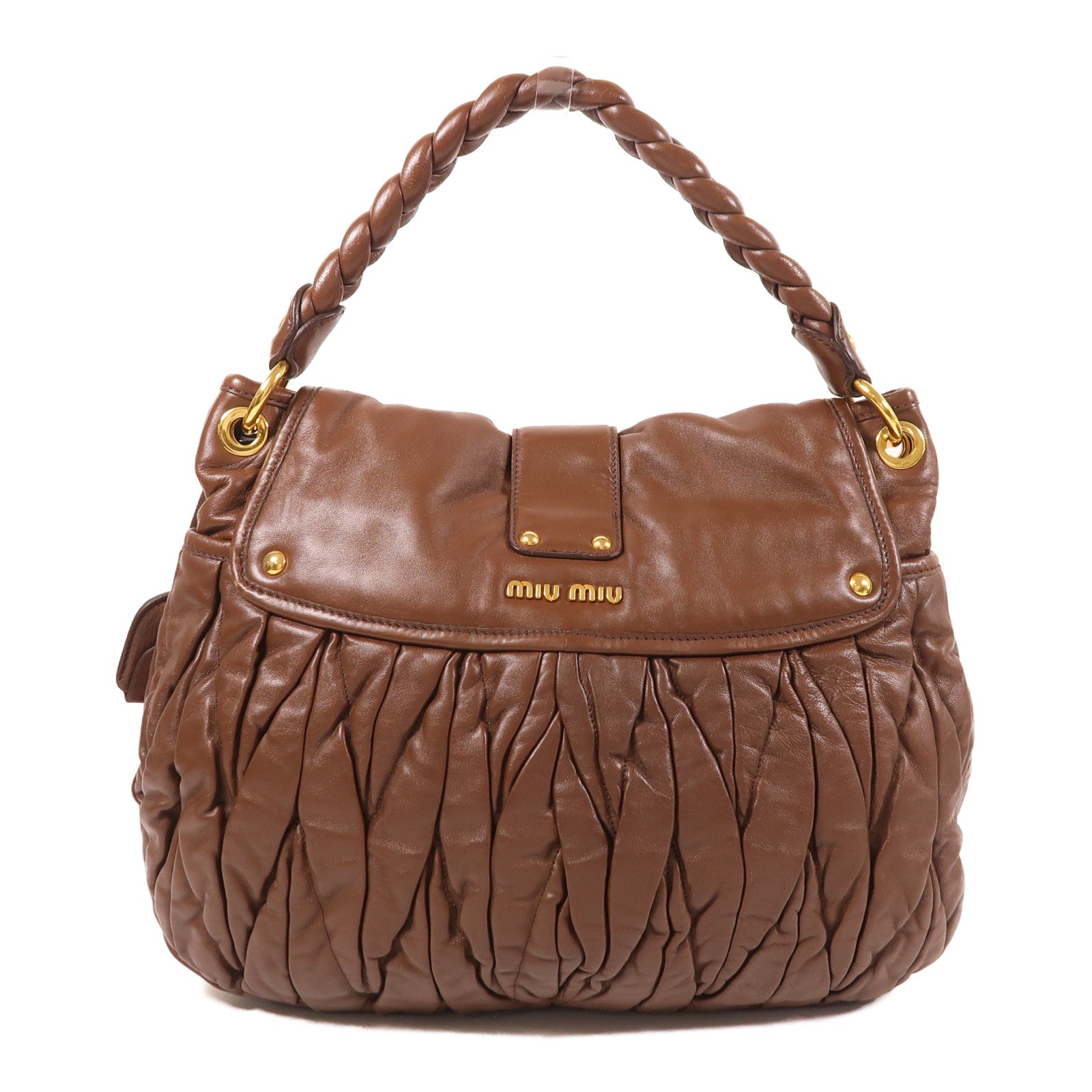 Miu Miu 牛皮皮革Coffer金扣肩背袋
