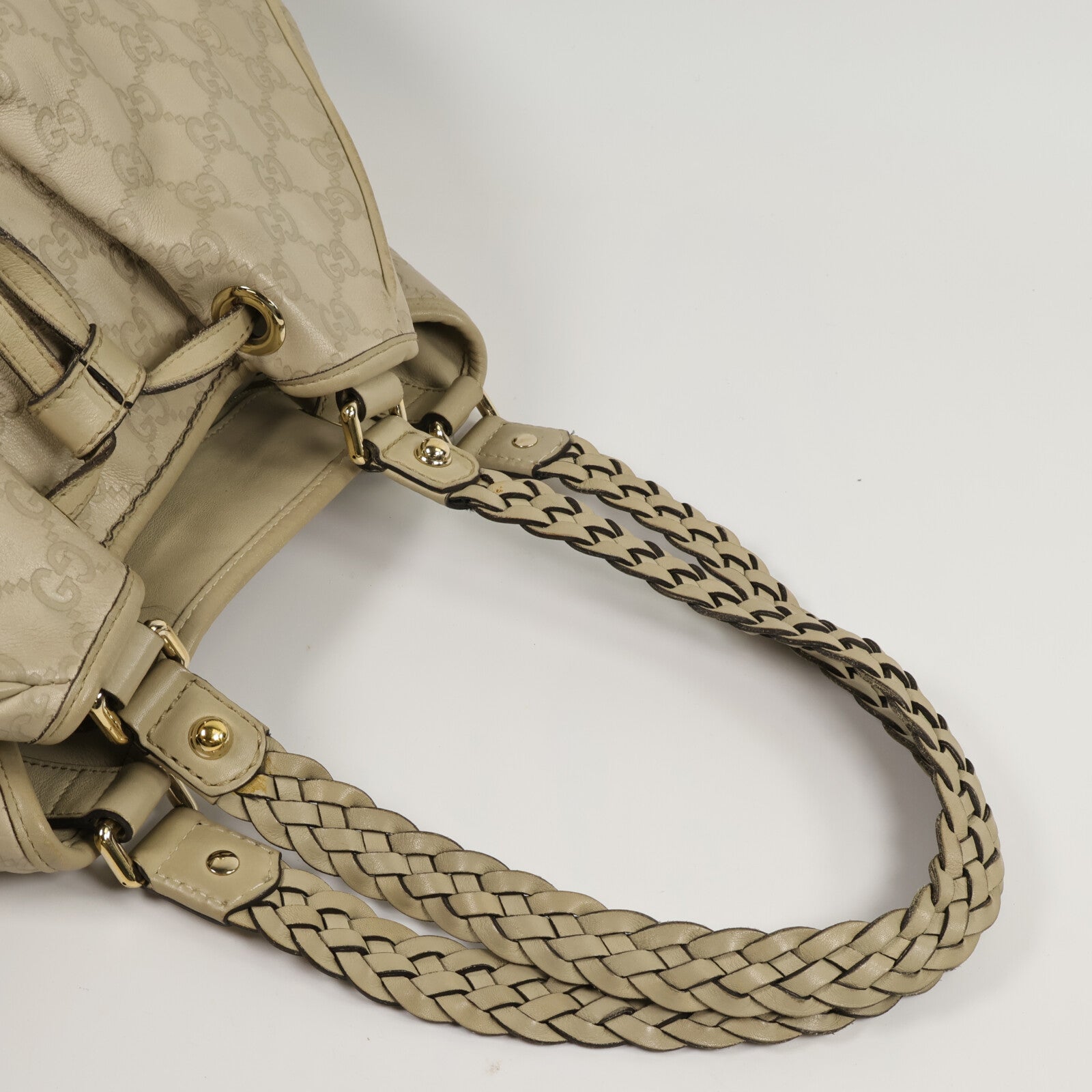 GUCCI 牛皮皮革Guccissima Braided Peggy Tote肩背袋