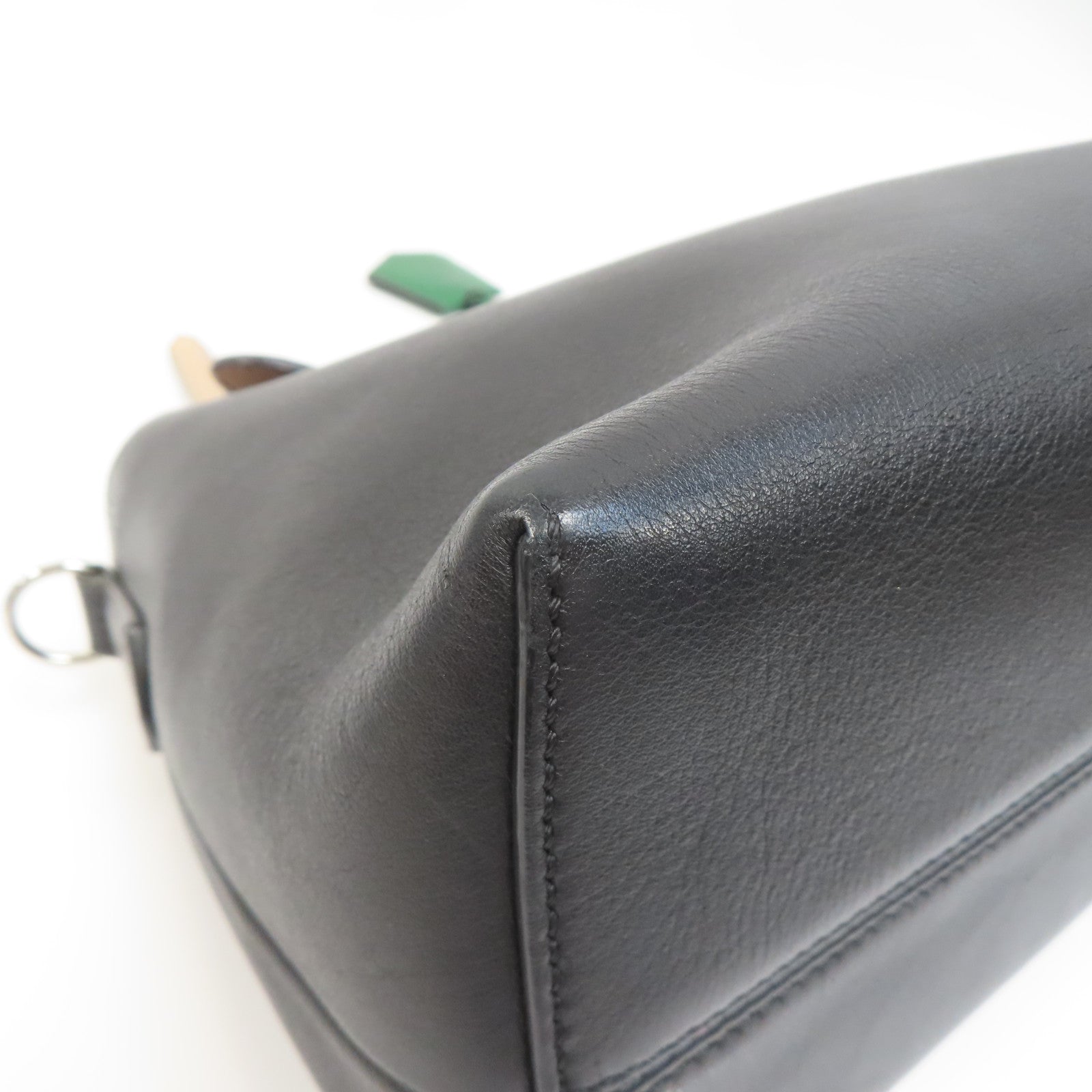 FENDI 牛皮皮革Small By The Way銀扣肩背袋黑色