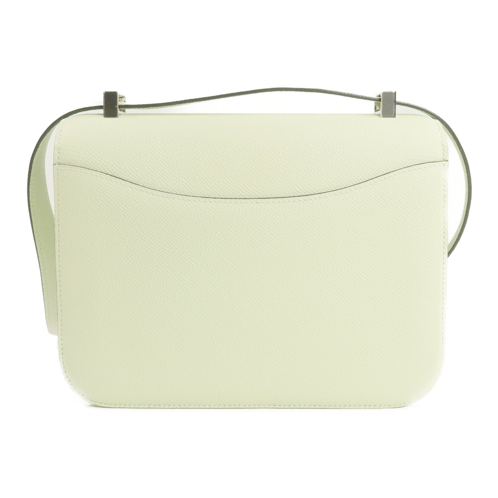 HERMES Epsom皮革Constance 24銀扣肩背袋Vert Fizz