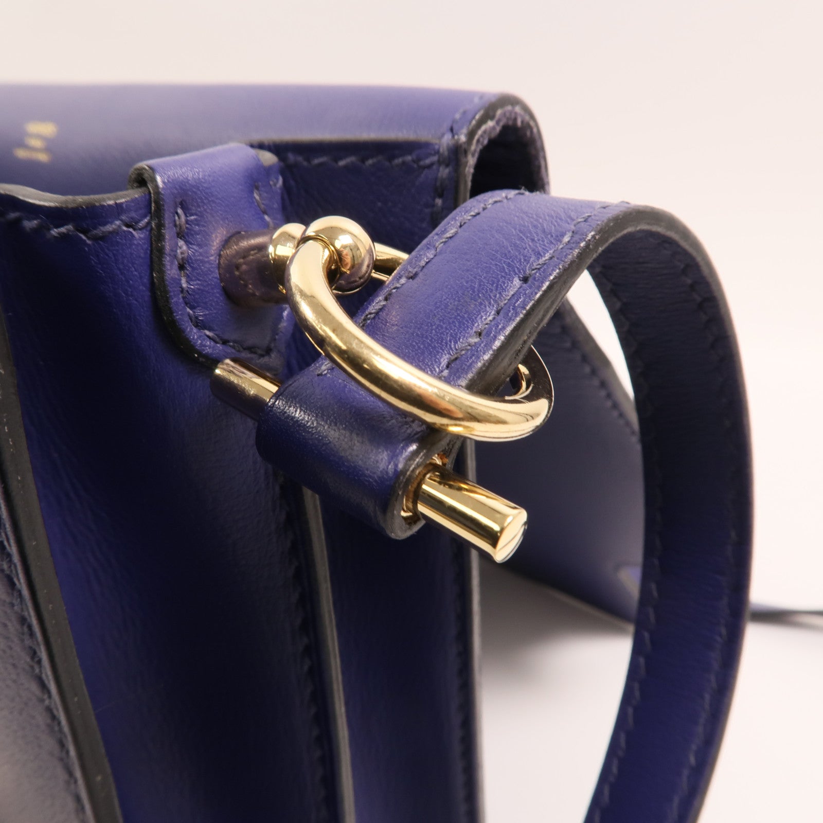 HERMES Evercolor皮革Roulis 23金扣肩背袋Bleu Electrique