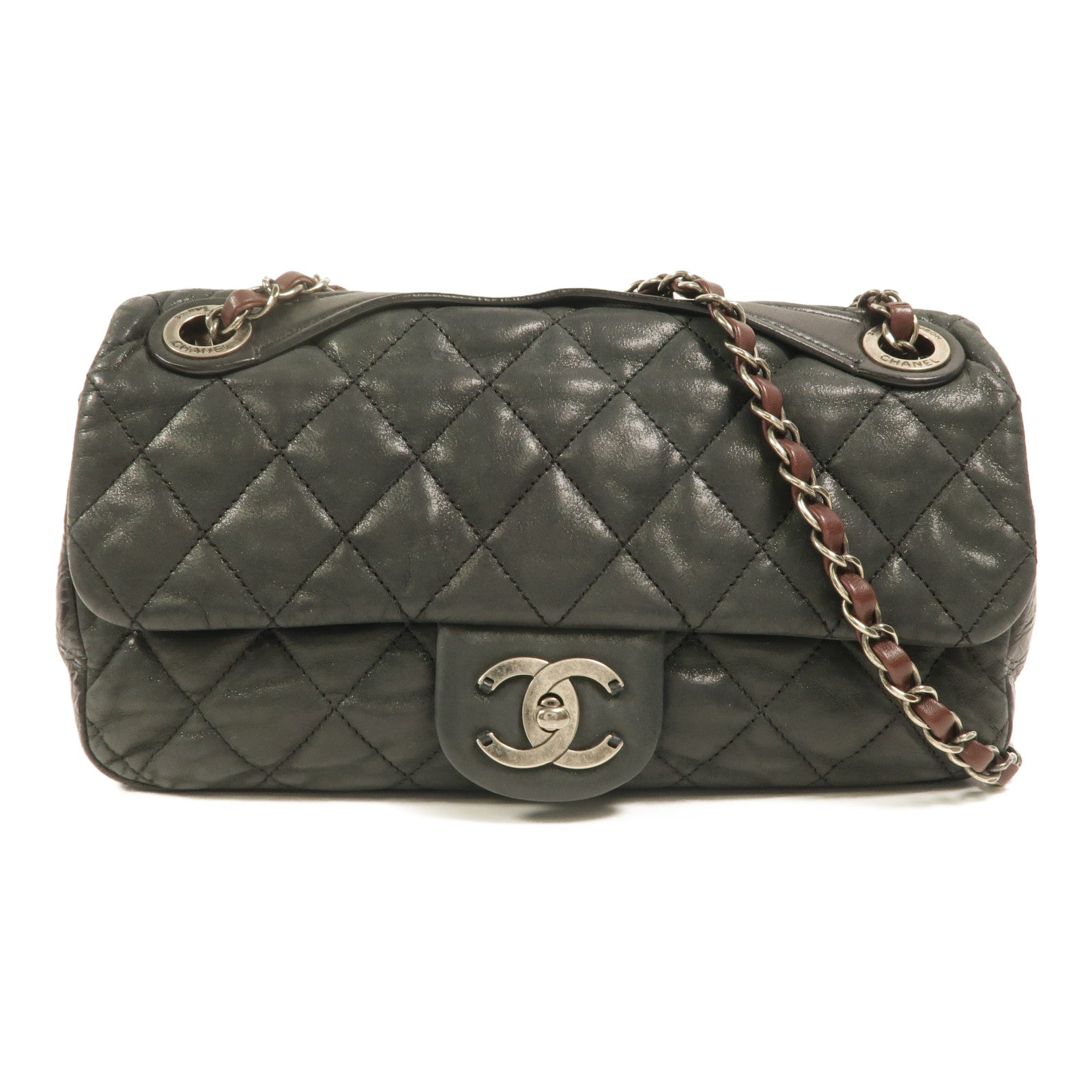 CHANEL 牛皮皮革In The Mix Flap鏈帶肩背袋