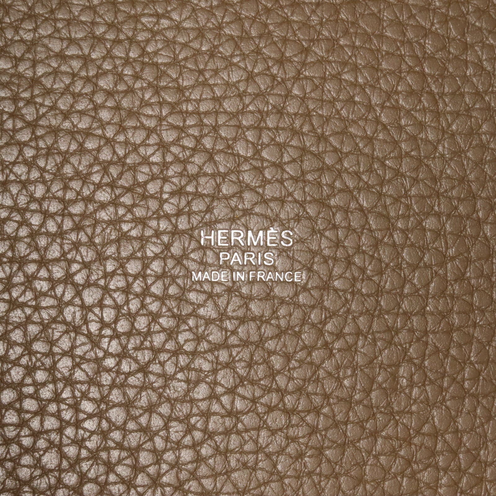HERMES Clemence皮革Picotin MM手挽袋Etoupe