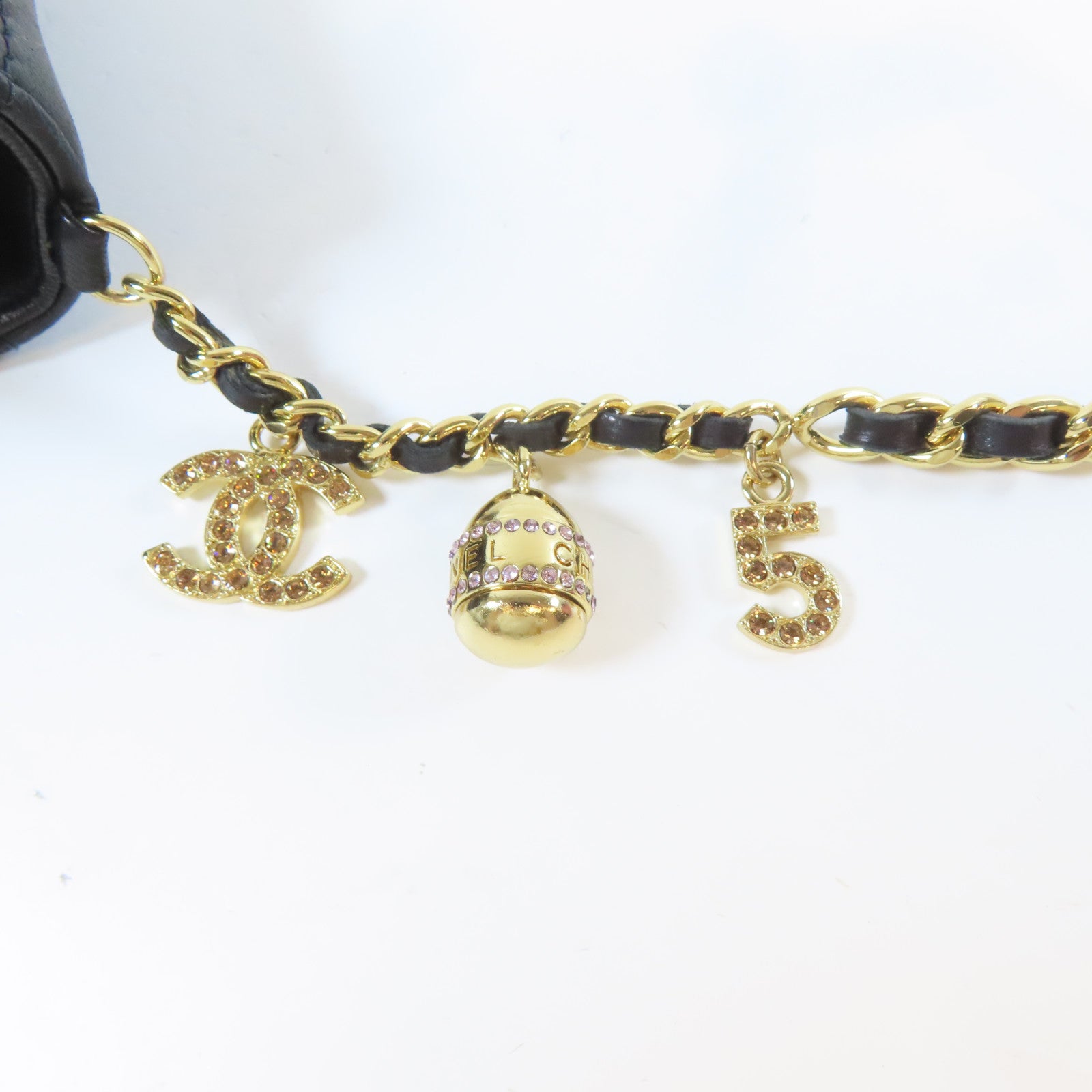 CHANEL 【激減優惠】牛皮皮革Chain Shoulder金扣肩背袋黑色