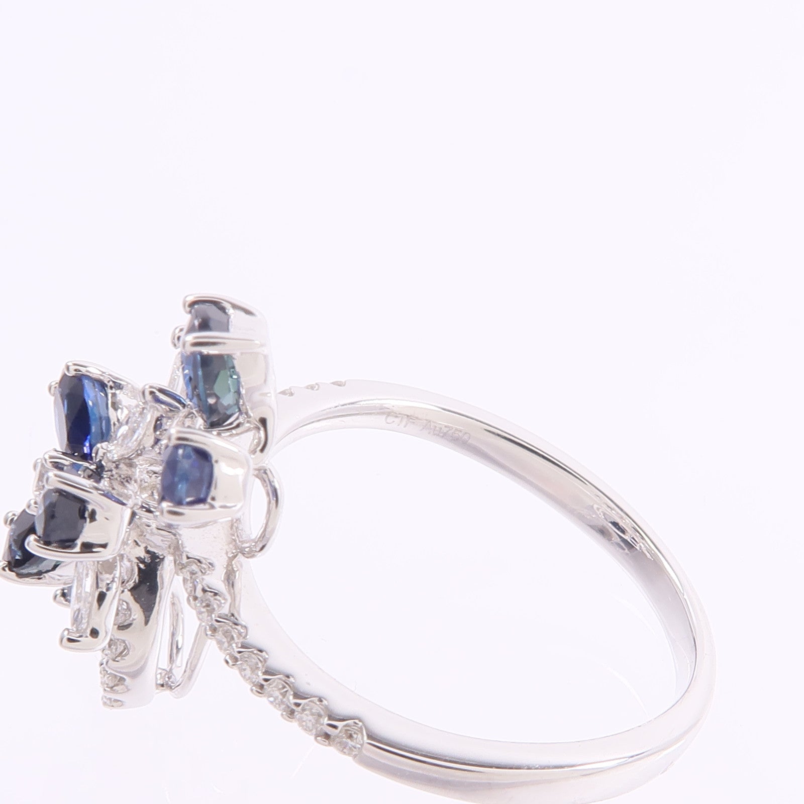 JEWELRY 18K白金Sapphire Diamond Ring藍寶石/鑽石戒指